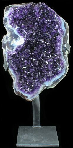 Amethyst Geode On Metal Stand - Extra Dark Crystals #50902